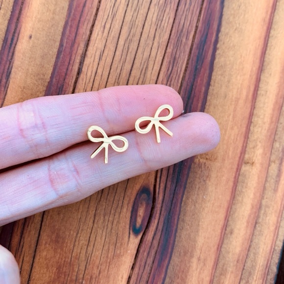 BOWKNOT GOLD Stainless  Steel Stud Earrings with Gift Bag - Picture 2 of 4